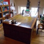Escritorio de socios de roble antiguo 2