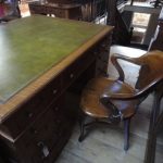 Escritorio de socios de roble antiguo 3