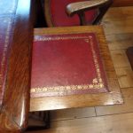 Escritorio de socios antiguo de roble 3