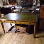 Mesa de escritura de roble antiguo circa 1900 1
