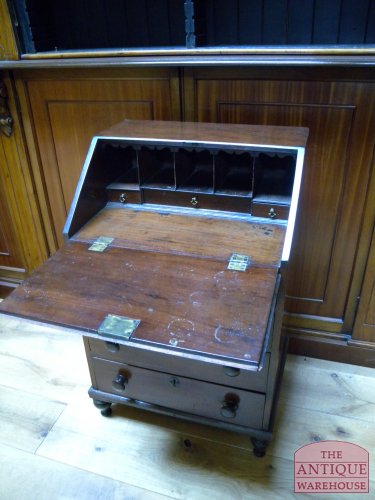 Escritorio plegable de caoba antiguo, secreter 2