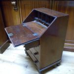 Escritorio plegable de caoba antiguo, secreter 3