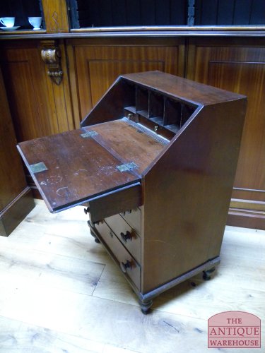 Escritorio plegable de caoba antiguo, secreter 3