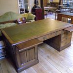 Escritorio de socios de caoba antiguo 3
