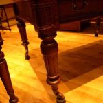 Mesa de escritura de roble antiguo circa 1870 1