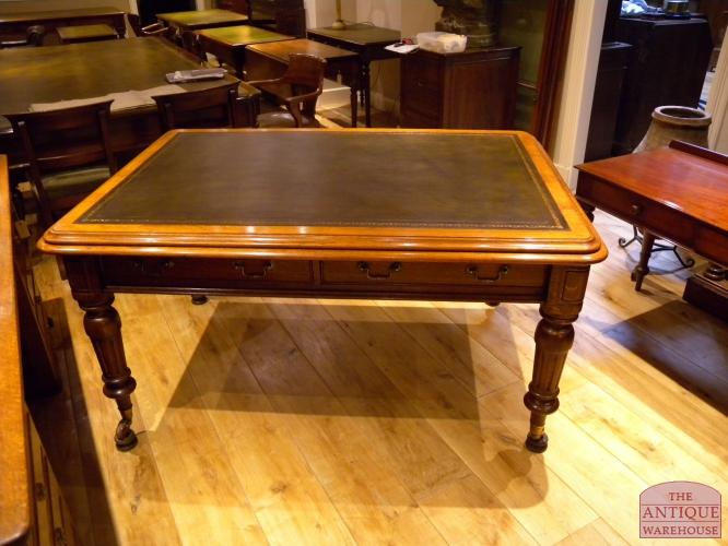 Mesa de escritura de roble antiguo circa 1870 2