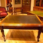 Mesa de escritura de roble antiguo circa 1870 3