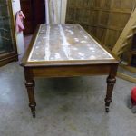 Mesa de escritura de roble antiguo, mesa de biblioteca 1